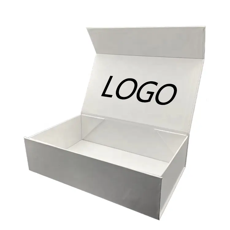 2024 नया कस्टम डिजाइन बड़े लोगो पेपर चुंबकीय तह बॉक्स पैकेजिंग लक्जरी कठोर कार्डबोर्ड फोल्डेबल गिफ्ट बॉक्स