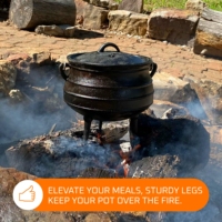 Casserole à pression en fonte, pot de camping, potjie pot d'Afrique du Sud, pot à pression polonais à trois pieds, marmites à soupe à trois pieds, chaudron en fonte