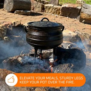 Olla a Presión de Hierro Fundido, Olla para Camping, Olla Potjie de Sudáfrica, Olla a Presión de Tres Patas de Polonia, Ollas para Sopa de Hierro Fundido, Caldero de Hierro Fundido - Product Image 3
