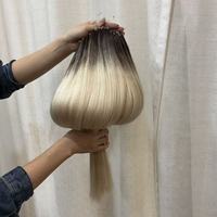 Extensions de cheveux humains H6 de qualité supérieure, 100 % russes, non traités, double tirage, effet plume, pour salon
