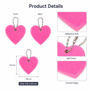Llavero Reflectante de PVC en Forma de Corazón con Logotipo Personalizado, Etiqueta de Seguridad Nocturna, Colgante Pequeño y Ligero, Regalos Promocionales al por Mayor - Product Image 6