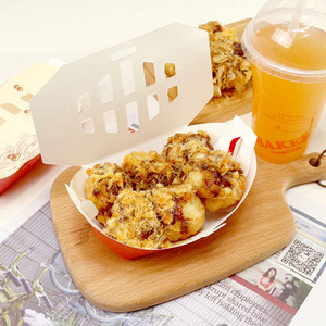 กล่องกระดาษคราฟท์เกรดอาหาร,กล่องบรรจุภัณฑ์แบบใช้แล้วทิ้งกันน้ำมันสำหรับใส่อาหารสั่งกลับบ้าน - Product Image 3