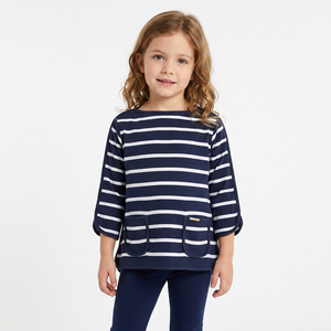 ODM New Production Line Breathable Polyester/Cotton Long Sleeve Striped Casual Children's Clothing on Sale - Product Image 1