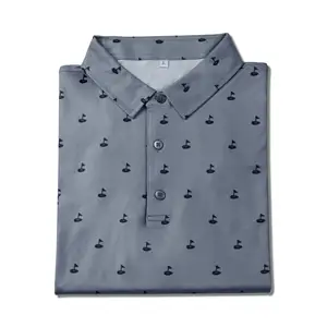 Top Sales Hoge Kwaliteit Heren Golf Polo Shirt Aangepaste Logo Sportieve Stijl Met Gebreide Stof O-hals Katoenen Kleding Groen