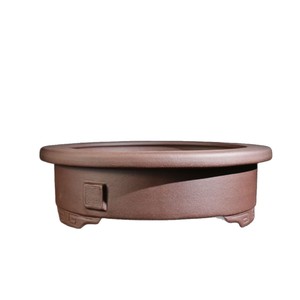 Yixing Purple Clay Bonsai <b>Pot</b> Round Shallow Indoor Zen Style <b>Tree</b> Stump Planters - Product Image 5