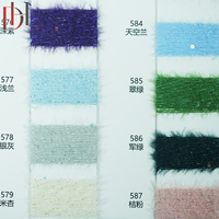 Speziell gefärbtes, handgestricktes, ausgefallenes, doppelt gedrehtes Garn im Nerz-Stil mit 1,3 cm großen Pailletten, 85% Nylon, 13% Polyester, 2% Pailletten-Mischung