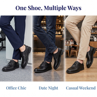 Chaussures en cuir pour hommes, dessus en cuir de vachette de qualité supérieure, doublure douce, légères, confortables, chaussures habillées décontractées pour affaires