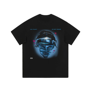 T-shirt à manches longues en coton délavé style hip-hop rétro américain, motif rap, pour hommes et femmes, marque de mode urbaine, effet vieilli - Product Image 6