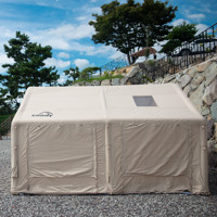 Tente gonflable portable de luxe FR Oxford imperméable à 2 chambres, maison gonflable pour le camping