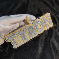 Colgante de circonia personalizado para hombres y mujeres, collar con letras de retales de hip-hop, joyería