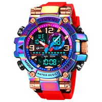 STRYVE Montres de sport pour hommes Mode Résistant aux chocs 50M Étanche Montre-bracelet Alarme LED Chronomètre Horloge Montres pour hommes 8025