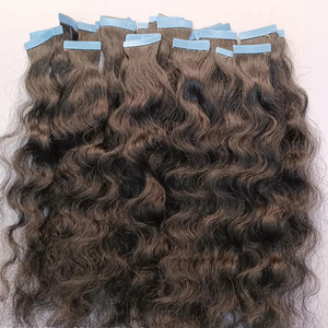 Calidad superior cutícula alineada Color marrón onda Natural doble dibujado cinta Normal en extensión de Cabello 100% extensiones de cabello humano real - Product Image 6