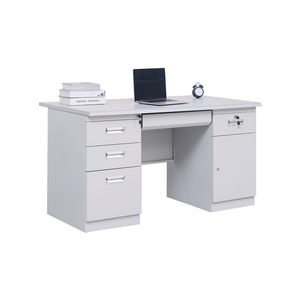 Bureau de travail en acier avec plusieurs tiroirs, armoire à dossiers, poste de travail, table de rangement verrouillable pour espace de travail commercial - Product Image 1
