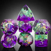 Ensembles de dés D & D 7 pièces personnalisés OEM/ODM pour revendeurs | Dés en résine polyédrique à bord pointu avec faible quantité minimale de commande