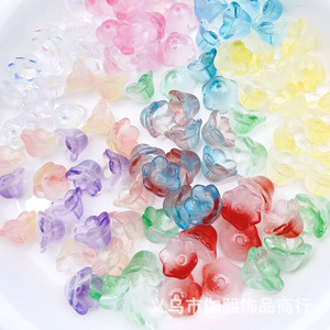 Perles en verre 7x12mm en forme de fleur, perles en vrac pour la fabrication de bijoux, origine Yiwu, printemps 2023 - Product Image 2