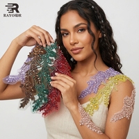Vestido de Noche con Diseño Floral 3D Hecho a Mano, 50 Diseños, Corsé de Cristal Colorido, Paneles de Apliques de Pedrería 3D Cosidos a Mano