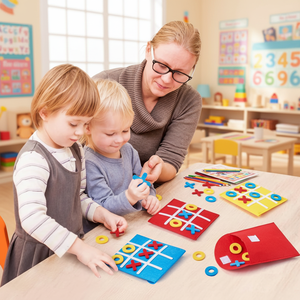 Gioco Tascabile Interattivo Genitore-Figlio Educativo per <span class=keywords><strong>Bambini</strong></span> Puzzle in Tessuto a Nove Griglie Tris per <span class=keywords><strong>Bambini</strong></span> di <span class=keywords><strong>3</strong></span> <span class=keywords><strong>Anni</strong></span> - Product Image 5