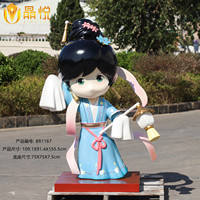 Jingyue Sculpture de robot d'opéra traditionnelle chinoise en cristal transparent personnalisée populaire Ensemble de décoration d'intérieur Figurine de collection Cadeau