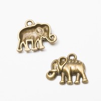 Breloque éléphant à tronc torsadé orné en alliage de zinc pour embellissement de scrapbook sur le thème du safari