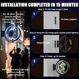 3D <b>Hologram</b> Fan <b>Projector</b> HD Rotating <b>Hologram</b> Display Fan Remote Control Retail Store Cafe Indoor Brand Promotion - Product Image 5