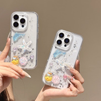 Coque de téléphone de luxe en résine cristalline TPU Seastar pour iPhone 17 18 Pro Max 16 /15/14 Plus - Design Coquille de Bouteille Océanique Livraison Gratuite