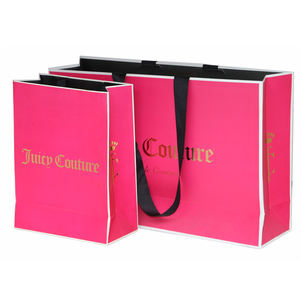 กระเป๋าใส่สินค้ากระดาษสีชมพูกว้างเหนือธรรมชาติสีโรสโกลด์ถุงใส่ของขวัญตามสั่ง - Product Image 3