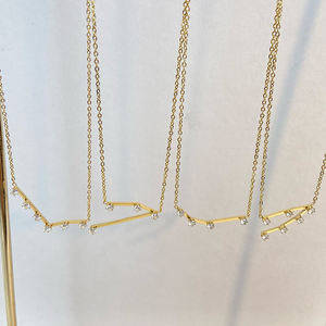 Diamante estrella gráfico guardián collar moda Acero inoxidable chapado en oro collar del zodiaco joyería impermeable 2025 - Product Image 6