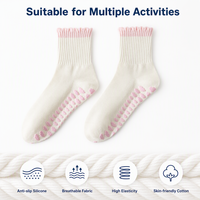 Chaussettes de Pilates pour femmes, logo personnalisé OEM, confortables, en coton tricoté, chaussettes de yoga, chaussettes antidérapantes pour Pilates et exercices de yoga