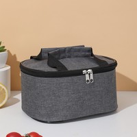 Sac isotherme en toile Oxford denim avec fermeture éclair, poches latérales doubles, imperméable, réutilisable, grande capacité, avec poignée