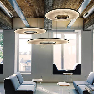 Lustre suspendu en tissu pour salon Hall Way Escalier haut plafond suspension Design moderne Simple lampe à goutte - Product Image 1