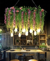 Lampe Inspirée de la Nature Décoration d'intérieur Restaurant Mariage corde de chanvre rétro style industriel plante Led Lustre Suspension