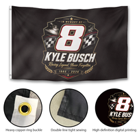 Kyle Busch # Drapeau commémoratif 8, bannière en polyester pour les fans de la légende de la course automobile NASCAR, Kyle Busch 1985-2026, drapeau commémoratif de la course automobile