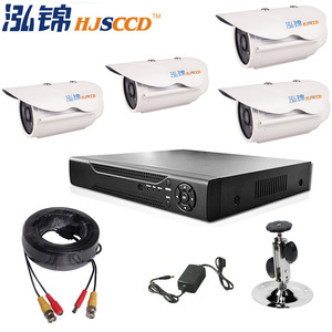 Kit de système de surveillance 4 canaux HJSCCD avec vision nocturne, détection de mouvement, caméra CCTV étanche pour la sécurité domestique - Product Image 1