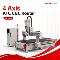 Machine de gravure sur bois CNC 4 axes avec certificat CE et service après-vente de 2 ans, routeur CNC ATC 1325