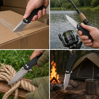 Couteau de poche pliable portable, couteau en acier inoxydable personnalisé, manche G10, couteau tactique léger de survie et de chasse, outil DM016
