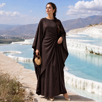 Ensemble Abaya 2 pièces MEXIZO 2026 : Abaya à manches chauve-souris avec cordon de serrage et haut long élastique avec pantalon – Tenue modeste pour femmes musulmanes, style Dubaï Kaftan