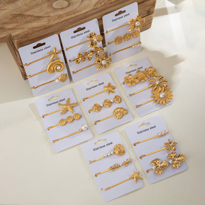 Набор заколок для волос Ilona Fashion: не тускнеющие, из нержавеющей стали с позолотой 18 карат, с жемчугом и цветами, для женщин и девушек - Product Image 4