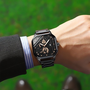 Montre pour homme en <span class=keywords><strong>quartz</strong></span> véritable, boîtier en acier inoxydable, acrylique, étanche 30 ATM, calendrier lumineux, 40 mm, mode décontractée, nouvelle - Product Image 2