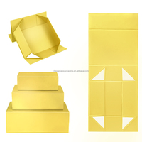 Boîtes rigides de luxe pliables Fermeture magnétique Emballage personnalisé Boîte cadeau rose bleue pour foulards Vêtements Parfum Perruques