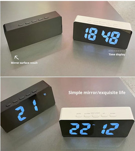 Bàn hàng đầu kỹ thuật số LED gương đồng hồ báo thức nhiệt độ chức năng báo lại màu sắc thông minh cho nhà ký túc xá sử dụng - Product Image 6