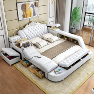 2024 nouveau coffre-fort à tiroir design <span class=keywords><strong>avec</strong></span> <span class=keywords><strong>lit</strong></span> intelligent <span class=keywords><strong>lit</strong></span> multifonction king size conception intelligente rangement secret - Product Image 1