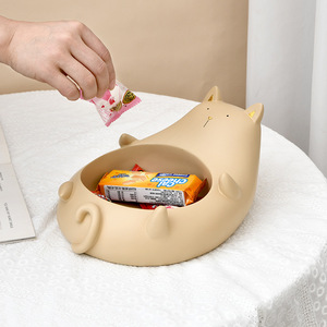 Lying Cat Fruit Plate Resin Snack Bowl Multi-Purpose Home Decor Storage Dish Animal Shape Coffee Table Accessory - Product Image 4