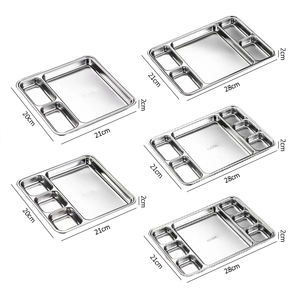 Vajilla Coreana de Acero Inoxidable 304, Rectangular, de Grado Alimenticio, Pulida, Libre de BPA, Apta para Microondas, Plato para Ensalada, Postre, <span class=keywords><strong>Sushi</strong></span> - Product Image 2