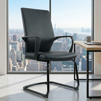 Chaise de bureau ergonomique avec dossier incurvé en PU, chaise de conférence, s'adapte à la courbe de la colonne vertébrale