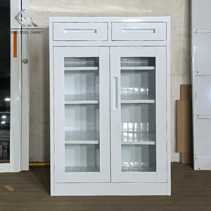Armoire de rangement de <span class=keywords><strong>chaussures</strong></span> en acier avec étagère amovible et <span class=keywords><strong>portes</strong></span> en verre - Product Image 2