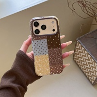 Nouvelle Tendance Coque de Téléphone Double Couche IMD pour iPhone 18 Pro Max 17 16 15 Motif Points de Croix et Fleurs Style Ins Housse de Protection