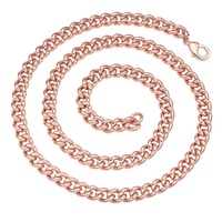 Collar de Cadena Cubana Estilo Punk, Geométrico, de Cobre Puro, para Hombre, Moderno, para Fiestas, Uso Diario, Regalo