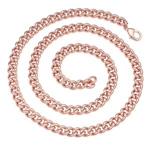 Collier chaîne cubaine en cuivre pur à 99,9 %, géométrique, tendance, inspiré du hip-hop, pour homme, idéal pour les fêtes et le quotidien, cadeau - Product Image 2