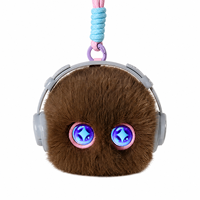 Peluche IA OEM interactive parlante avec yeux LED dynamiques et porte-clés pour sac