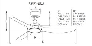 Hot bán 52-inch hiện đại cổ điển aircooling LED quạt trần 3 lá điều khiển từ xa cho nhà khách sạn trang trí điện điện - Product Image 4